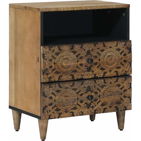 vidaXL Mobiletto da Letto con cassetto Marrone 50 x 33 x 60 cm