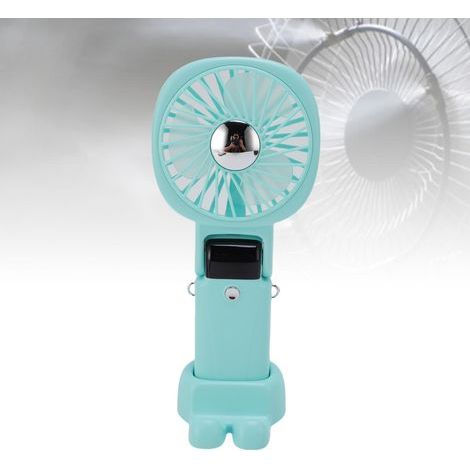 Multifunktionaler, tragbarer Ventilator – mit integriertem 2400-mAh-Akku, 3 Geschwindigkeitsstufen, leiser Betrieb für Reisen und Büro, zum Aufhängen oder Aufstellen mit Standfuß und ABS-Klemme – Grün (1/5)