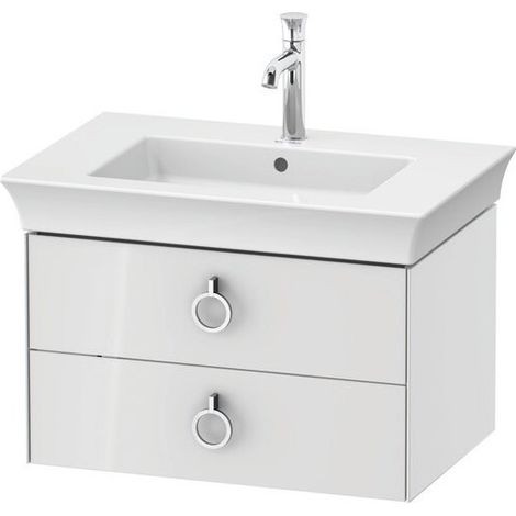 Support de lavabo WHITE TULIP 684x410mm 2 tiroirs avec poignée en acier inoxydable (1/2)