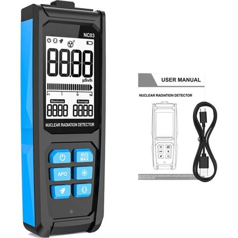 Detector de radiación nuclear multifunción, contador Geiger radiactivo, pantalla digital retroiluminada (1/5)
