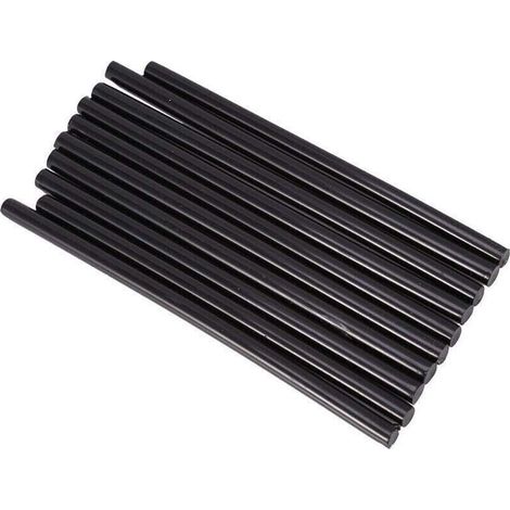 Batons de colle à chaud colle thermofusible baton adhésif fonte chaude pour pistolet à colle 20W DIY Artisanat Réparations Rapides (noir) 10pcs 7 150mm (1/4)