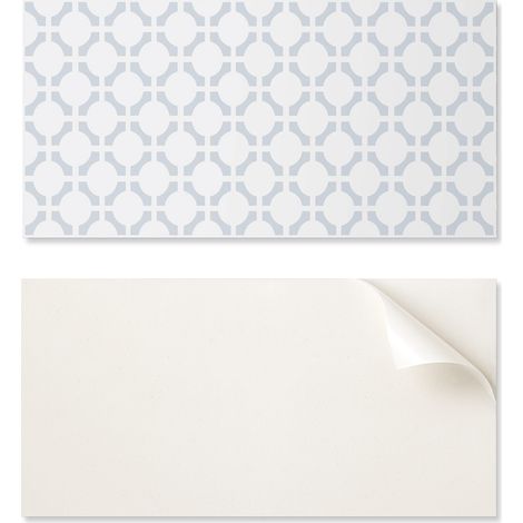 Azulejos de PVC con motivo decorativo f谩cil para comedor. Dise帽o geom茅trico con 贸valos. 10x40x20 cm.