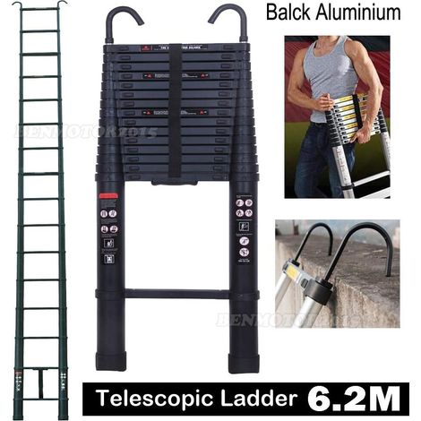 En aluminium échelle télescopique pliante échelle barre slide slide 6.2m Multi - usage échelle crochet
