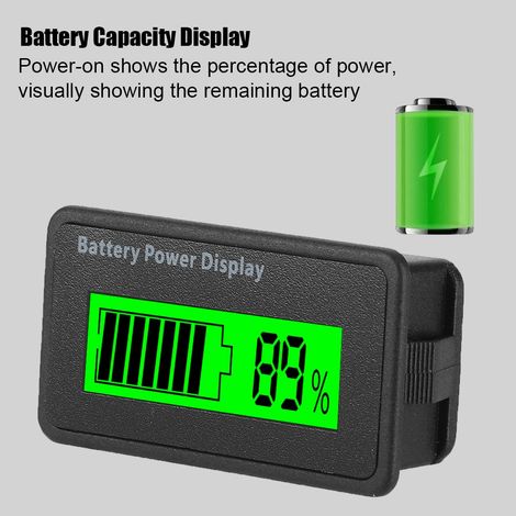 Voltmètre numérique 12-48V avec affichage LED vert - Indicateur de niveau de batterie pour scooter GY-6H