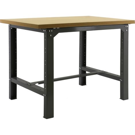 SimonRack Banco da Lavoro con Piano in MDF 35 mm – Portata 600 kg – 865x1200x750 mm – Tavolo Fai da Te Officina – Antracite/MDF – BT-6