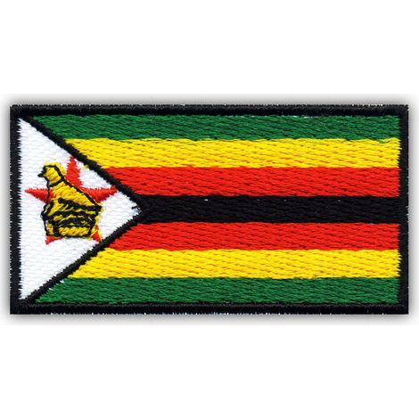 Aufnäher mit der Flagge von Simbabwe – selbstklebend – gestickter Aufnäher/Abzeichen/Emblem