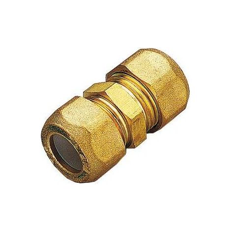 10 x RACCORDO OTTONE DIRITTO DOPPIO BICONO 16X1/2
