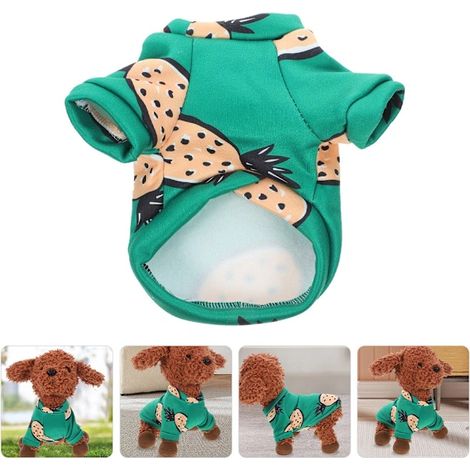 Vêtements chauds pour petits chiens, motif dessin animé, vert, 50 x 45 x 40 cm (1/5)