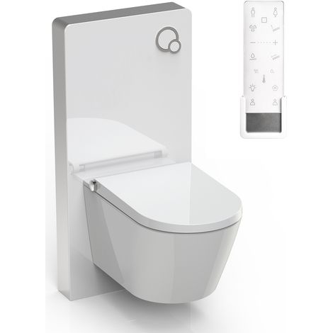 BERNSTEIN - WC giapponese in ceramica, WC giapponese con modulo bianco + telecomando, confezione economica - 38,4x59,3x38cm - Pro+ 1102 (1/5)