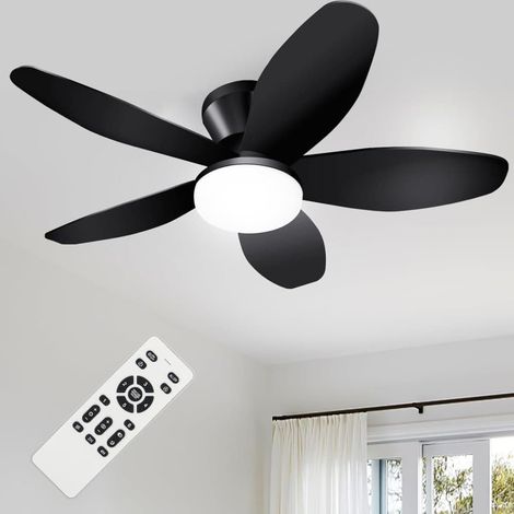 Ventilateur de plafond silencieux avec lumière, montage au plafond 65/88/100 cm, comprend un éclairage et une télécommande.