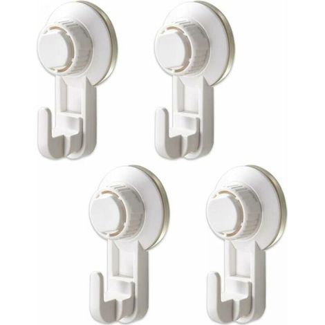 4 pezzi - Gancio a ventosa - Gancio sottile bianco (10 cm x 3,5 cm)