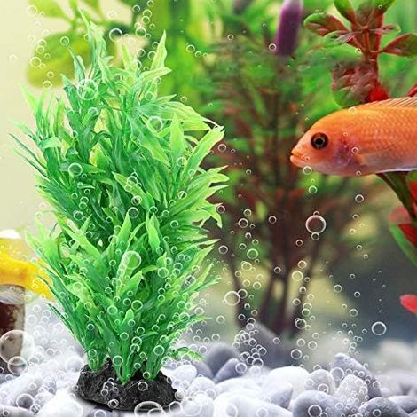 Aquarium Artificiel Plantes Fish Tank Décoration Eau Aquatique Eau Vert Herbe Paysage Ornement Cachette (1/5)