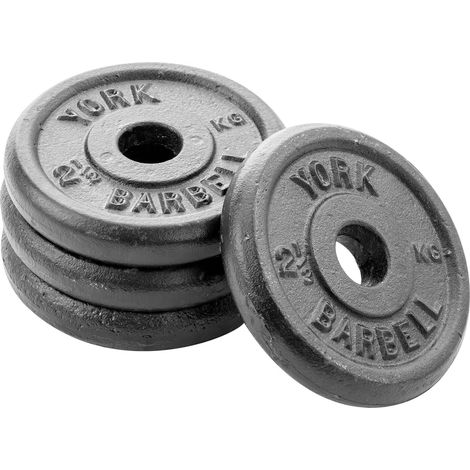 [NEUWERTIG] York Fitness Hantelscheiben Krafttraining 4 X 2.5 Kg Gusseisenplatten898 B-Ware