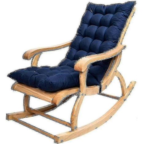 Fauteuil à bascule inclinable long avec coussin en coton, coussin en peluche, coussin en bambou et chaise en bois. (1/4)