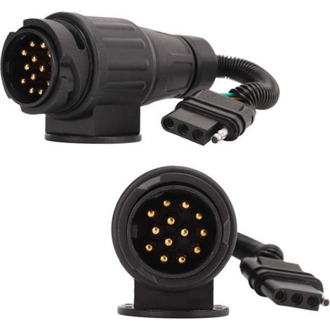 Adaptateur de Prise de Remorque Plat Ue 13 Voies Rond vers US 4 Voies, Convertisseur pour Camping-car, Caravane, Remorque (1/4)