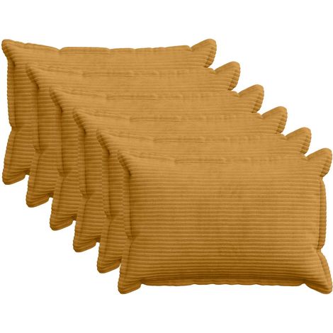 vidaXL Cushion Cover 6 pcs HOUTEN Yellow 30 x 50 cm Corduroy (1/5)