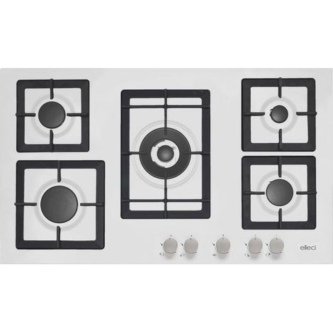 Elleci Plano 90 Weiß Eingebaut 86 cm Gas 5 Brenner (1/2)