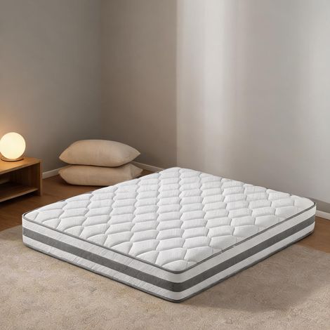 Matelas coloris blanc en foam Spring Polyester 200 x 90 x 25 cm (1/5)