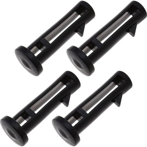 Lot de 4 charnières en plastique noir pour couvercle de poubelle à roulettes de 240 L 60 mm x 15 mm (1/5)