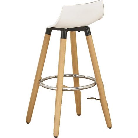 Table de bar de cuisine, design moderne, trois étagères, BLANC (1/2)
