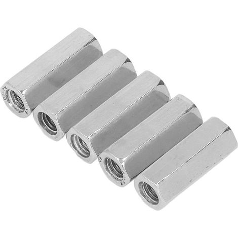 Écrous Racord Hexagonaux M8 Inox 304 - Lot de 10 Connecteurs de Tige Filetée pour Fixation (1/5)