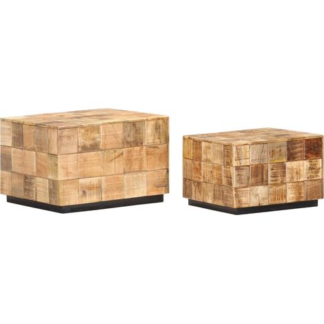 Maison Exclusive - Couchtische 2 Stk. in Block-Design Raues Mango