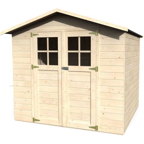 Casetta in Legno da Giardino Box Ripostiglio 229x202 cm Porta Attrezzi Esterno (1/2)