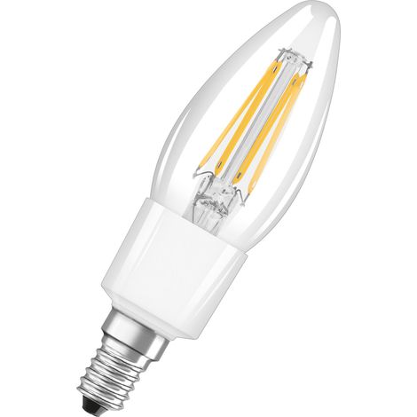 LEDVANCE Smarte LED-Lampe mit Bluetooth Technologie, Sockel E14, Dimmbar, Warmweiß (2700 K), ersetzt Glühlampen mit 40W, steuerbar mit Google, Apple, Alexa Voice Control, SMART+ BT Filament Dim, 1er-P (1/5)