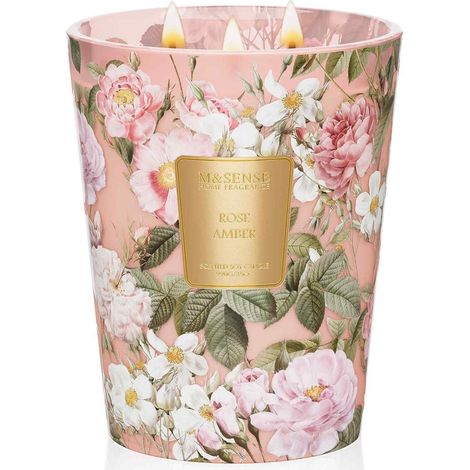 Duftkerze Glas Amber Rose 3 Dochte 150h Brennzeit 990g Rose-amber (1/5)