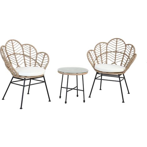 Salotto da Esterno Beige 2 Poltrone Tavolino Terrazzo (1/5)
