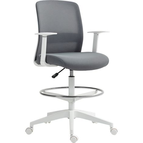 Verstellbarer ergonomischer Bürostuhl aus Netzgewebe mit Fußstütze