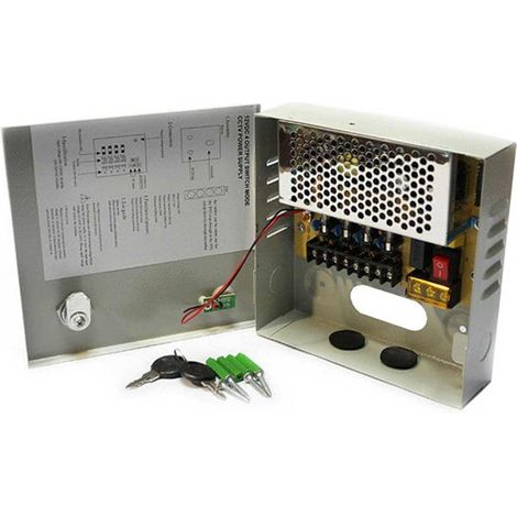 Alimentatore stabilizzato per telecamere videosorveglianza con 4 uscite canali box telecamera 12V 3A 220v (1/3)
