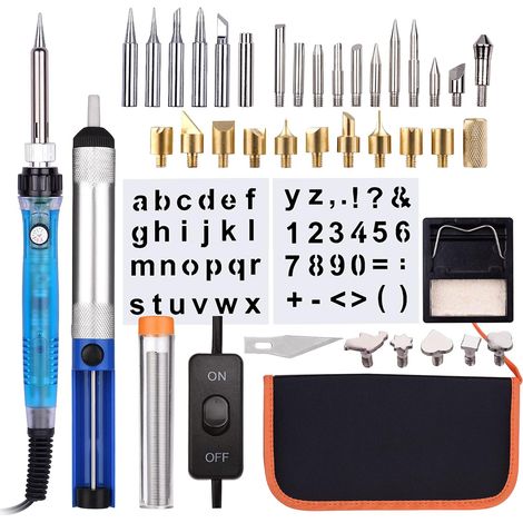 38-Piece Wood Burning Kit Pyrography Pen (1/4)