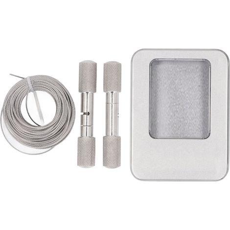 Scie à fil de corne en acier inoxydable, outil de coupe d'écornage de corde de poche à main avec poignées pour urgence de vache et de mouton (1/5)