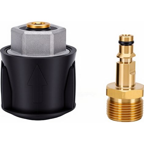 Adaptateur pour nettoyeur haute pression M22 14 mm en cuivre et aluminium, raccord rapide, compatible avec Karcher Power + (1/5)
