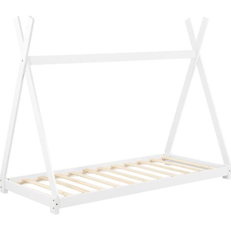 Letto Teepee per bambini con rete a doghe in legno di pino bianco 90 x 200 cm 030002653