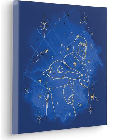 Komar Canvasbild Star Wars The Mandalorian Grogu Constellation - 40 x 40 cm - Bild auf Keilrahmen - für Kinderzimmer (1/2)