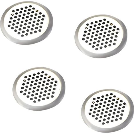 Sollbry Lüftungsgitter, 4 Stück, rundes Lüftungsgitter, Edelstahl-Lüftungsgitter, Edelstahl-Loch-Lüftungsgitter, für Kleiderschränke, Schränke, Schuhschränke