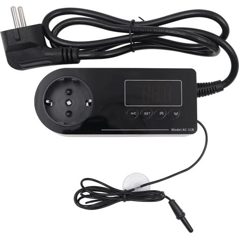 Intelligenter Thermostat für Terrarien und Aquarien – Temperaturregelung für Reptilien und Insekten – LCD-Bildschirm – Runder Heizstab (1/5)