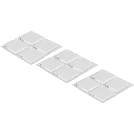 12 pastilles adhésives carrées transparentes pour portes de meuble, butoirs muraux, protections auto, amortisseurs de choc (1/5)