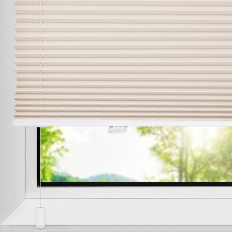 Allesin Store plissé Klemmfix sans perçage, Beige, 70 × 80 cm, Protection de la Vie privée, Protection Solaire, Stores intérieurs pour Fenêtre & Porte, Décoration Moderne pour Chambre (1/4)