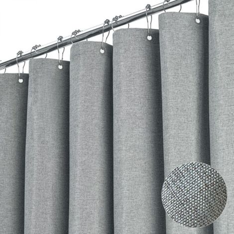 Dark grey shower curtain, 180 x 180 cm, machine washable, thick, waterproof, suitable for bathroom bathtubs. (1/5)