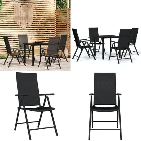 Ensemble à manger de jardin 5 pcs Noir - Table de jardin - Chaises de jardin (1/5)