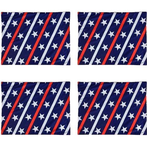 Lot de 4 sets de table à motif drapeau américain pour la fête de l'Indépendance, parfaits pour un dîner patriotique. (1/5)