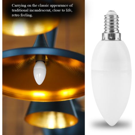 LED-Glühbirne im Retro-Stil in Kerzenform mit E14-Fassung, 220 V Wechselstrom (rund, warmweiß) (1/5)