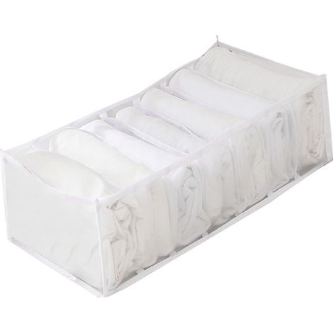 Compartiment à vêtements, boîte de rangement, armoire pliable, organisateur avec séparation en maille, 7 grilles blanches pour Leggings (1/5)