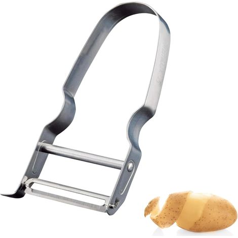 Pelador de verduras y espárragos, pelador en forma de U, Verdura, acero inoxidable, 60913360, plateado (1/5)