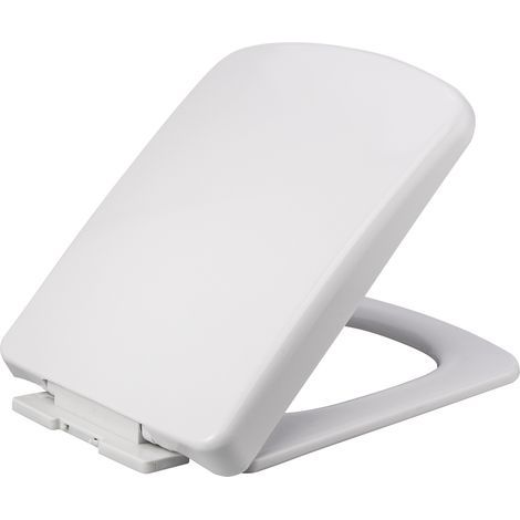 Siège de toilette silencieux, blanc, arrondi, épais, remplacement facile à nettoyer pour la maison (1/5)