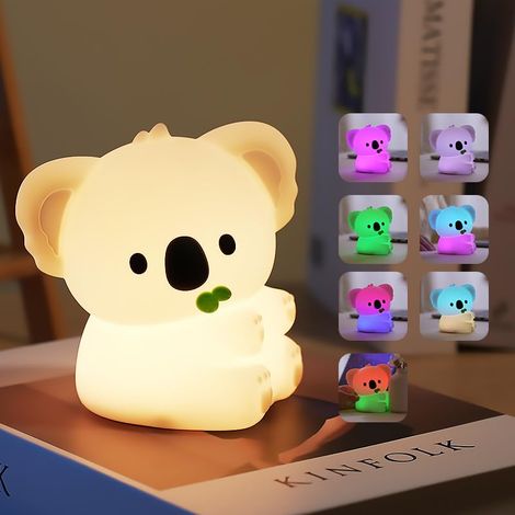 Veilleuse Bébé Koala Rechargeable,Lampe Enfant 7 Couleurs Changeantes pour Chambre - Cadeau pour Enfants et Femmes (1/5)