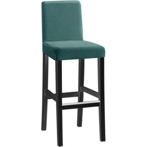 1pcs short back long checkered jacquard chair covers - dark green, one-piece stretch chair covers, modern and durable, suitable fo (1/4)